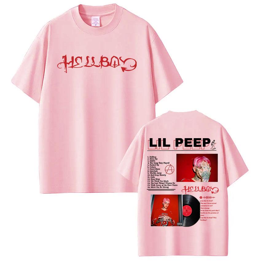Футболка унисекс Lil Peep Crybaby Hellboy Женская одежда Модная футболка в стиле хип-хоп 100% хлопок Оверсайз с коротким рукавом