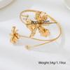 Enamel Glaze Butterfly Orchid Bracelet Floral Flower Armband Fairy Open Arm Bangle  Hand Jewelry