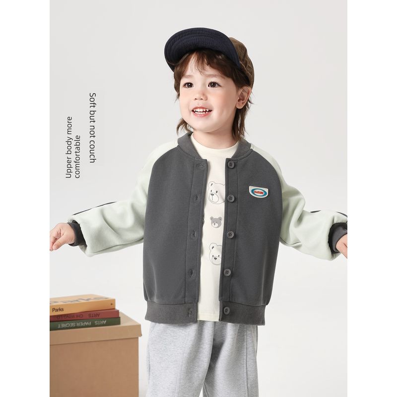 Trendy Boys' Baseball Jacket 2026 Spring and Autumn New Casual Cardigan Children's Clothing Baby Top