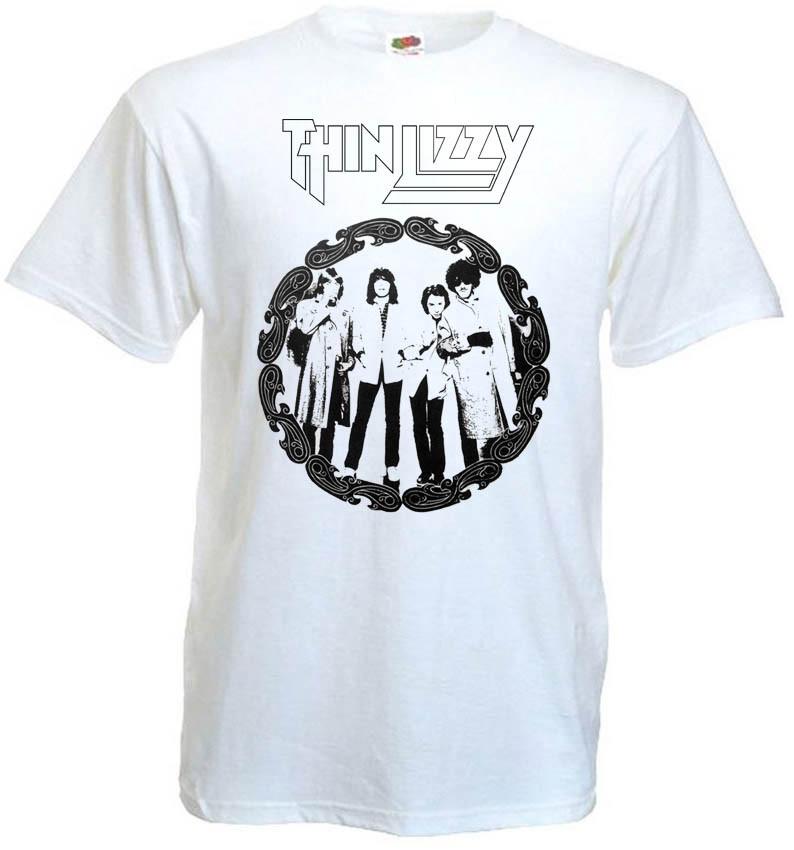 26 Thin Lizzy - V25 Футболка Hard Rock Белая Все Размеры S-5XL Унисекс Футболка
