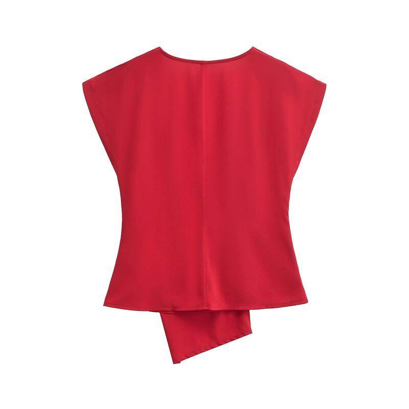 Fashion Style 2024 New Fall Women's Clothing Stylish Minimalist Easiest for Match Round Neck Sleeveless Tops 3055572