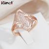 Kinel Hollow Zircon Ring For Women Rose Gold Color Wedding Rings