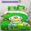 3pcs Sanrio7 Design Cover Set - HD Printed Bedding with 1 Cover and 2 Pillowcases - Perfect for Home and Dorm Decor