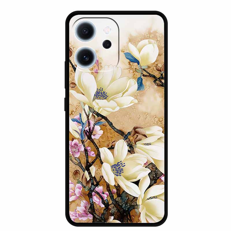 Cartoon Phone Case For Oppo Reno15 F Soft TPU Silicone Protector Relief Flower Emboss 3D Cover Funda Reno15F 15F Bumper Shield