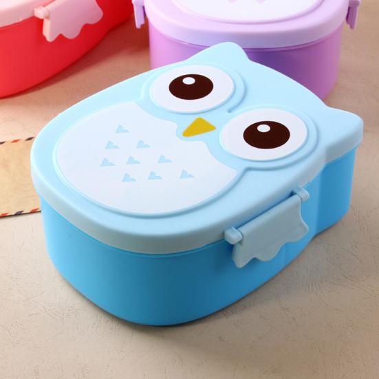 Студенческий детский однослойный контейнер для хранения продуктов с совой, ланч-бокс для бенто