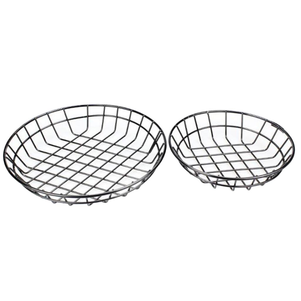 Металлический Держатель Корзина для Картофеля Фри Чипсов Тапас Поднос Подача Нержавеющая Сталь Маленький, Большой - Черный, L