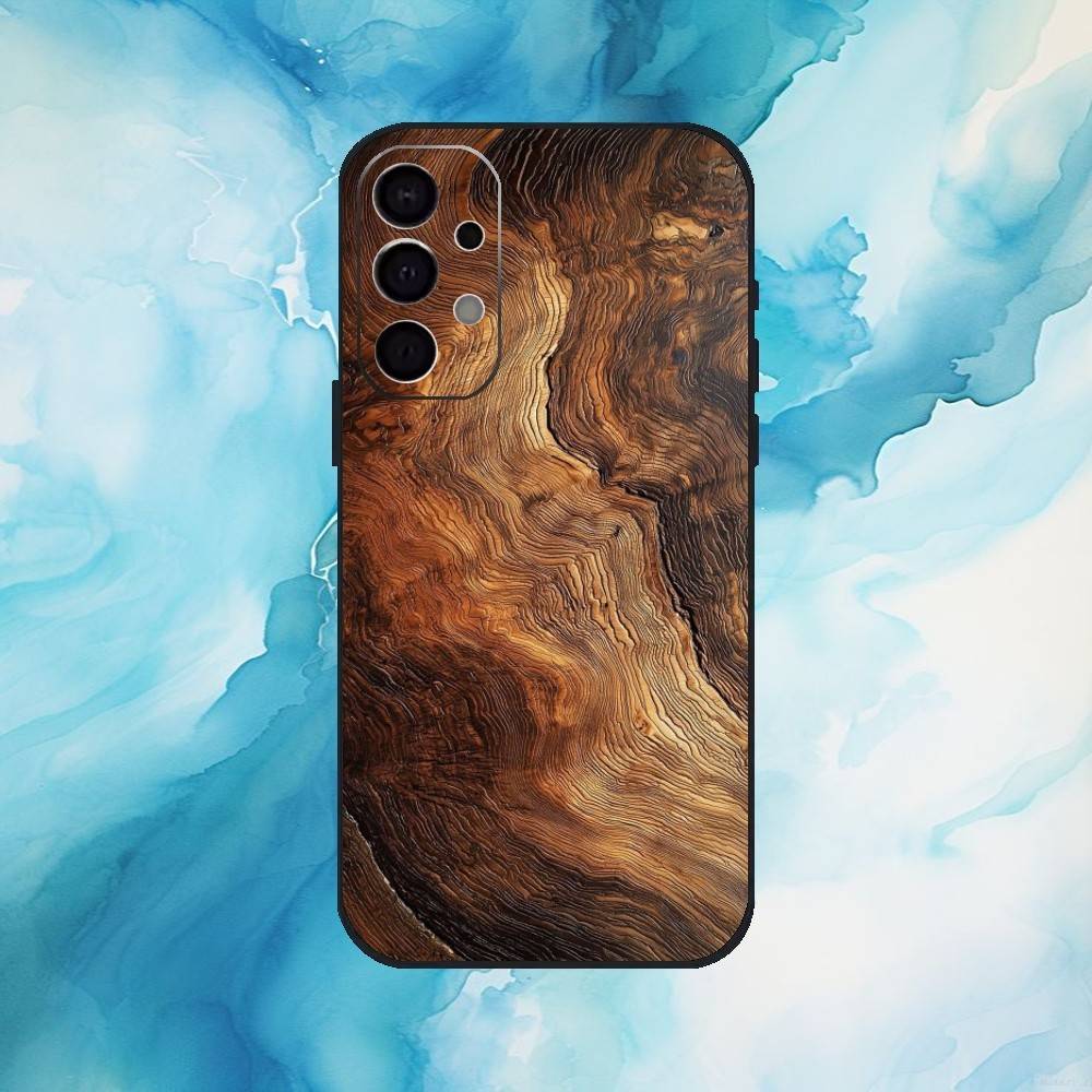 Wood Grain Phone Case For Samsung S 25,24,23,22,30,21,10,9,Ultra,Plus,Lite,FE,4,5 G Soft Black Case