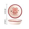 4 Inchs Cute Ceramic Disc Cartoon Little Bear Circular Plate Household Fruit Bowl Kitchen Dipping Saucer Hot Pot Seasoning Plate