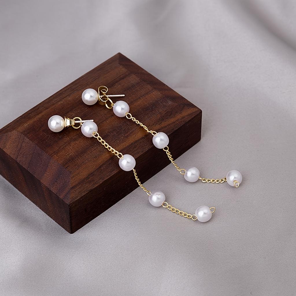 Элегантные серьги-подвески из искусственного жемчуга для женщин, серьги в минималистском стиле, идеально подходящие для повседневной носки и вечеринок, повседневных свиданий, ювелирных изделий