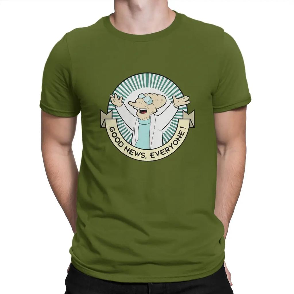 Good News Everyone Men TShirt F-Futurama Crewneck Tops 100% Cotton T Shirt Funny Top Quality Birthday Gifts