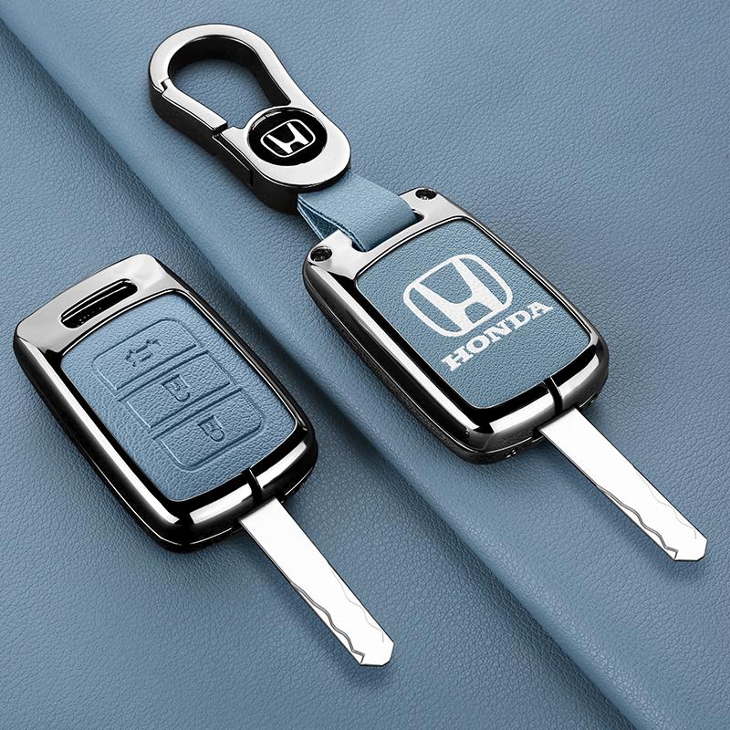 Leather Smart Key Bag Car Remote Key Case Cover Shell Protector For Honda Accord CIVIC CRV Jazz HR-V HRV 2013 2014 2015 2016 LV4
