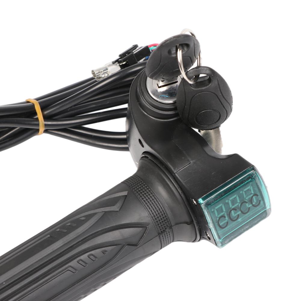 Electric E-Bike Twist Throttle 24/36/48/60/72V LED Digital Meter Electric Bike Handlebar With Power Switch Bicycle Accessories