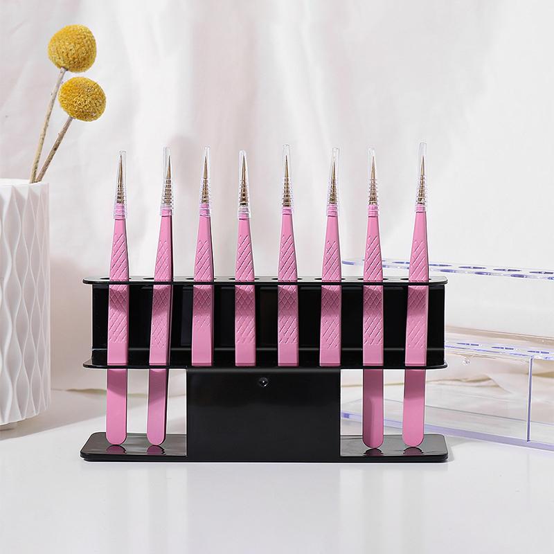 Подставка для хранения пинцетов для ресниц с 8 отверстиями, удобная подставка для пинцетов, полка для наращивания ресниц, инструмент для татуажа, акрил
