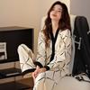 Spring and Autumn Women's Pajamas Homewear Set Pajamas Women Long-Sleeved Cardigan Ins Cute Fall Pajamas Homewear