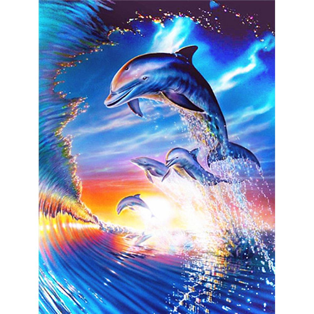 5D DIY Алмазная картина животных Стразы Алмазная вышивка крестиком Дельфин Мозаика Распродажа Декор для дома