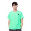 Puma Футболка мужская повседневная спортивная с логотипом и коротким рукавом, с круглым вырезом, цвет зеленый 584369-05