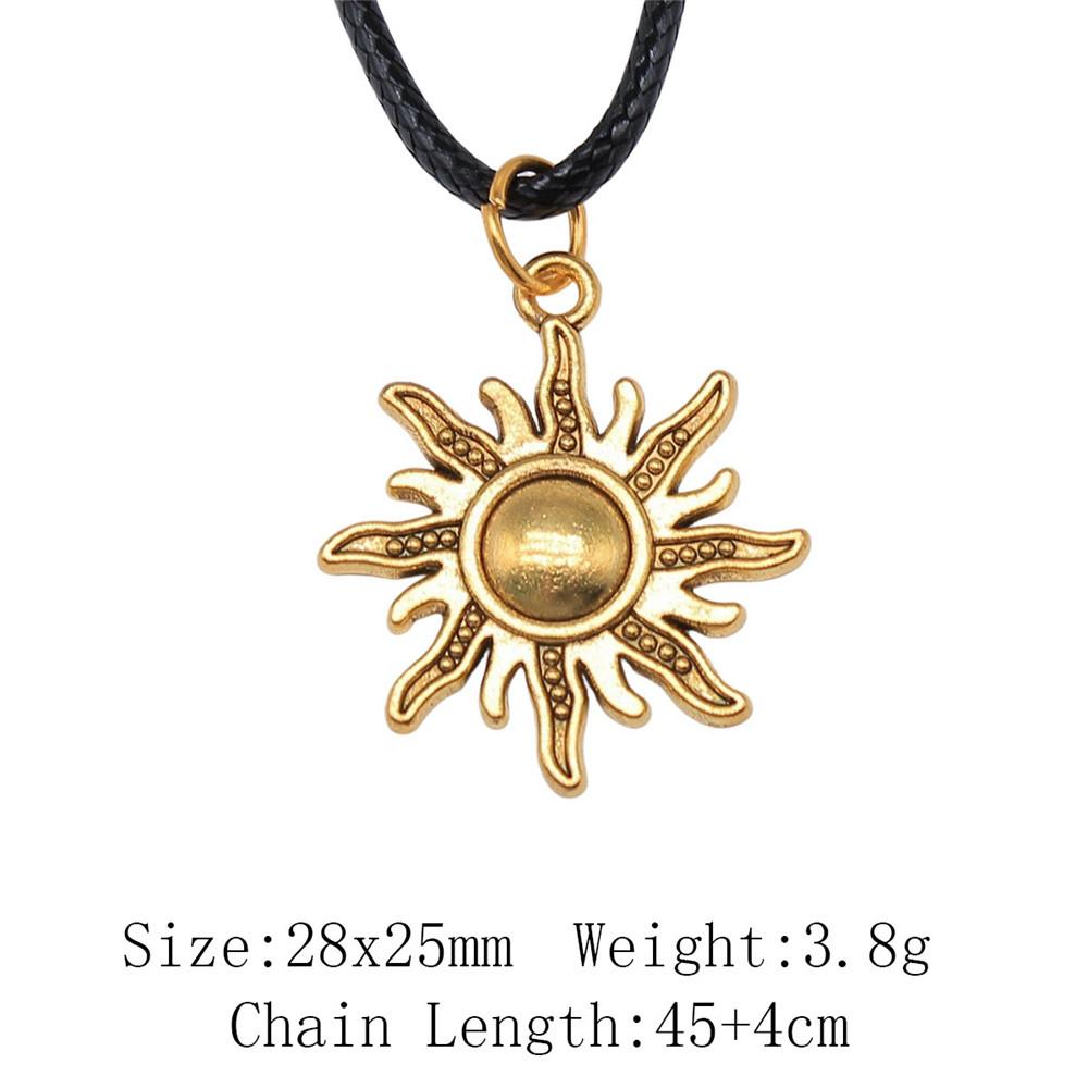 Birthday Gifts Choker Sun Moon Pentagram Necklace Leather Chain 45cm Art Supplies Neck Pendants