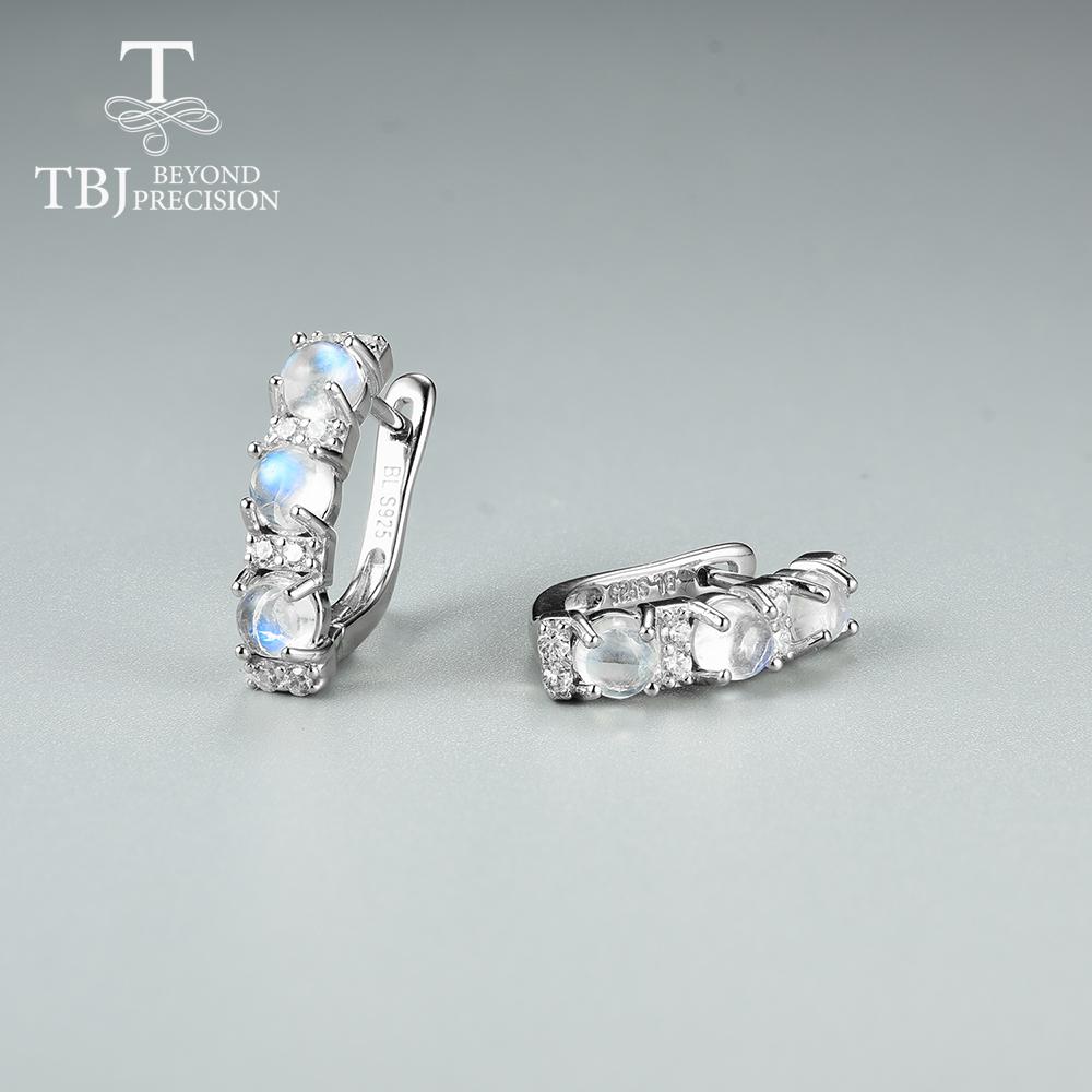 100% натуральный лунный камень, круглые серьги-кольца диаметром 4,0 мм, комплект ювелирных изделий из стерлингового серебра 925 пробы, простые женские изысканные украшения для повседневного ношения