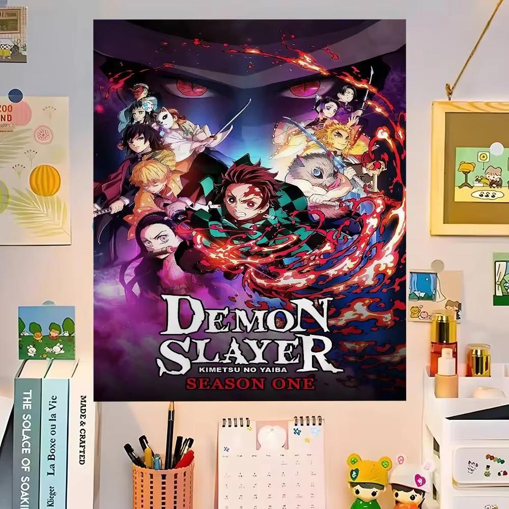 Japanese Anime Demon Slayer Cartoon Tapestry Hippie Flower Wall Carpets Dorm Decor Art Home Decor