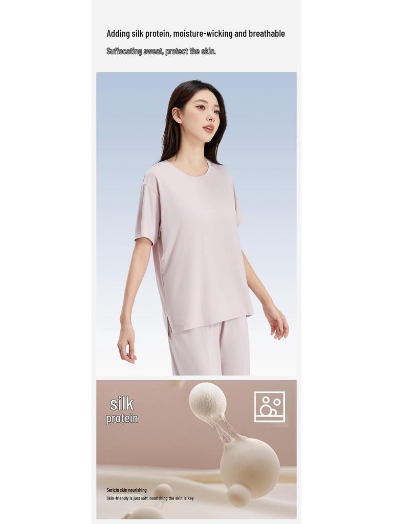 100% Modal Cooling A-Class Thin Summer Pajama Set for Women - Comfortable Homewear & Outdoor Wear