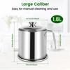 Stainless Steel Bacon Grease Containers Kitchen Oil Container Can with Strainer for Store Meat Frying Oil Cooking Grease Storage
