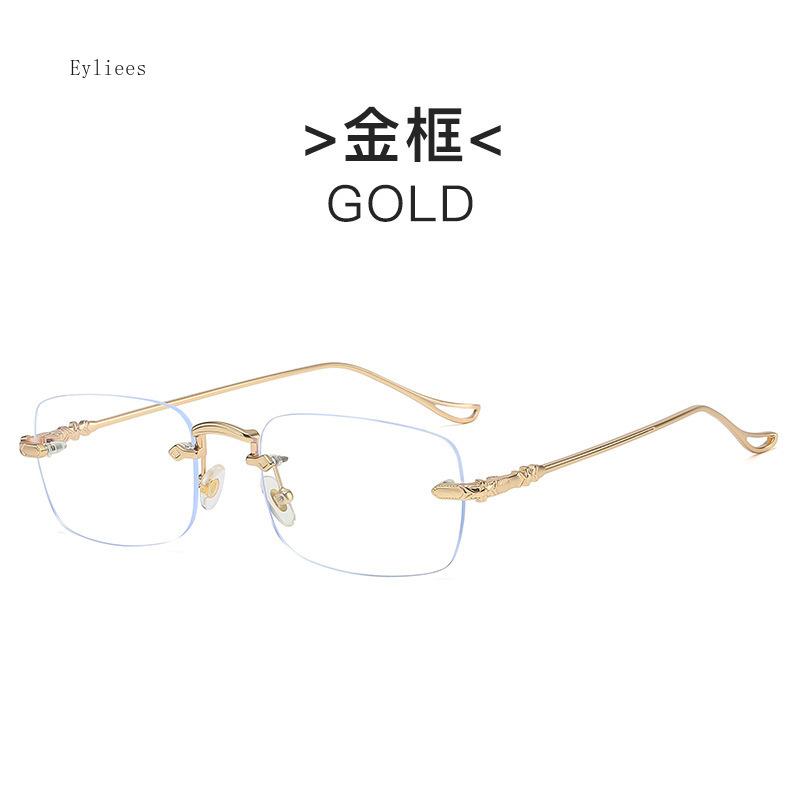 Men's Business Finished Myopia Glasses Women Fashion Rimless Square Nearsighted Eyeglasses Prescription Diopter -1.0 1.5 2.0 2.5