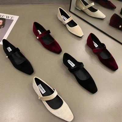 Французские ретро туфли Мэри Джейн с юбкой из замши женские туфли 2025 года осень новинка поздний вечерний бриз нежные туфли на низком каблуке