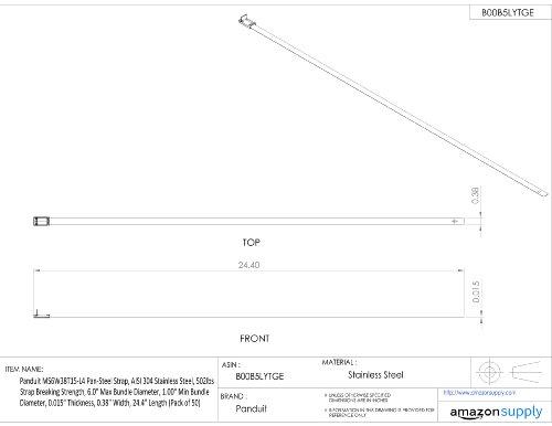Panduit MS6W50T15-L4 Pan-Steal Strap, нержавеющая сталь AISI 304, длина 24,4 дюйма (50 шт.)