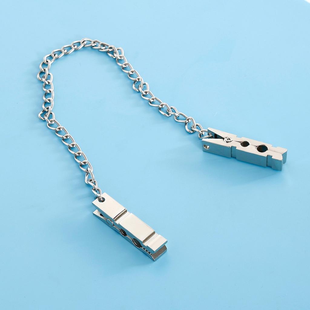 Silver Clamps with Chain Clip Adjustable Body Jewelry