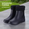 Order A Size Up Women's Winter Cotton Warm Rain Boots, Wear-resistant And Non-slip Mid-calf Boots
