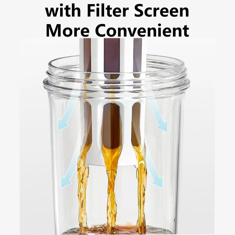 1 л ручная кофеварка холодного заваривания с ручкой бутылка для воды большой емкости летняя портативная посуда для соков, чая, фруктов, кофеварка