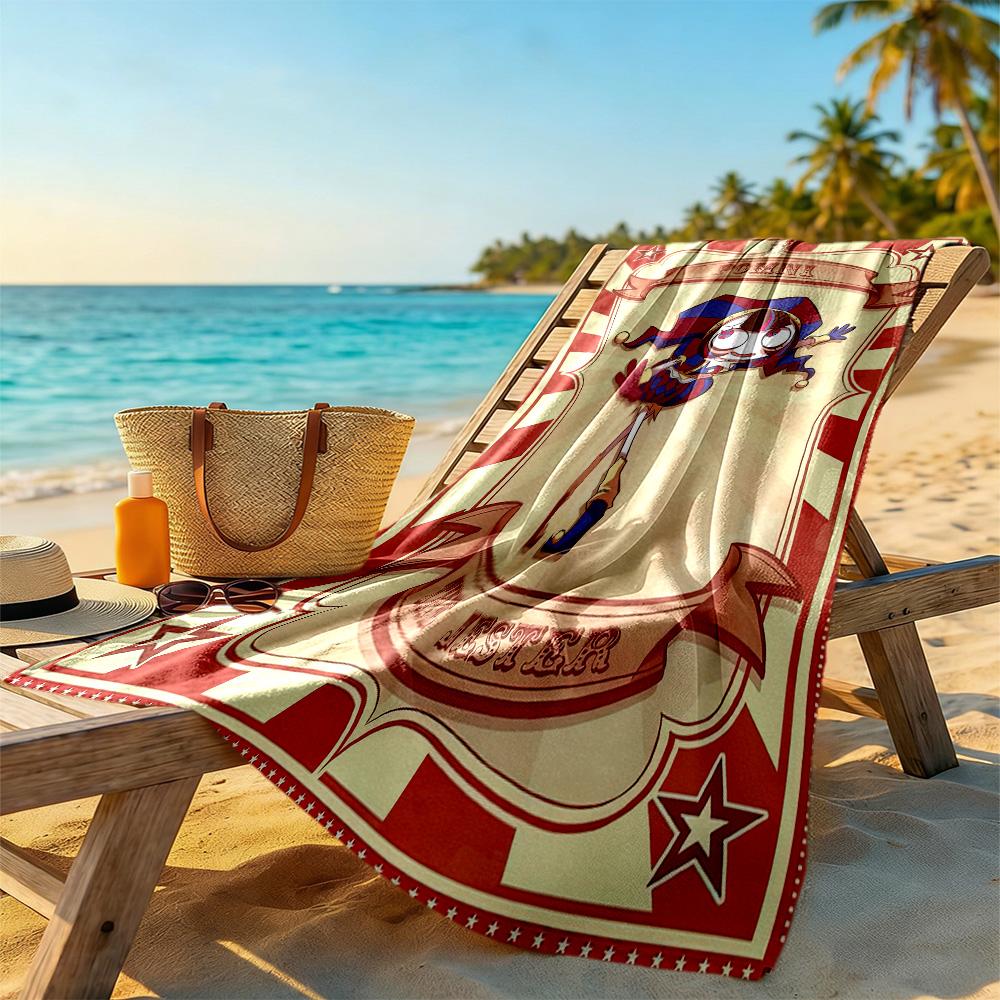 The Amazing Digital Circus Theme Beach Towel Super Soft & Absorbent Comfortable Lightweight