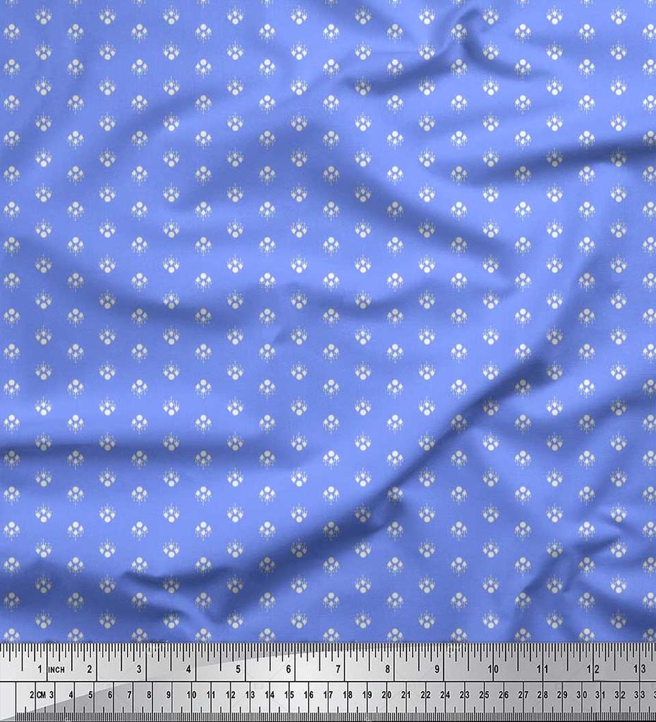 Soimoi Japan Crepe Satin Fabric Dot & Ikat Small Motif Shirting Print Fabric by the Metre 42 Inch