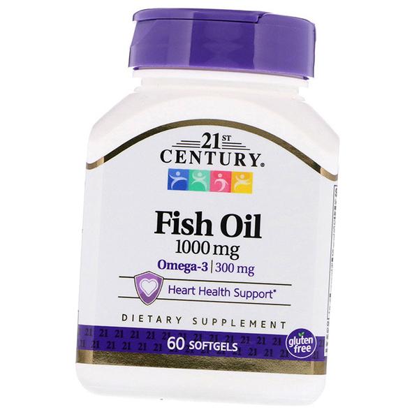 Рыбий жир, Омега 3 для сердца, Fish Oil 1000, 21st Century (67440003)
