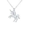 S925 Sterling Silver 18 Inches Gold / Silver Unicorn Horse Necklace For Women Fashion Engagement Party Gift Jewelry