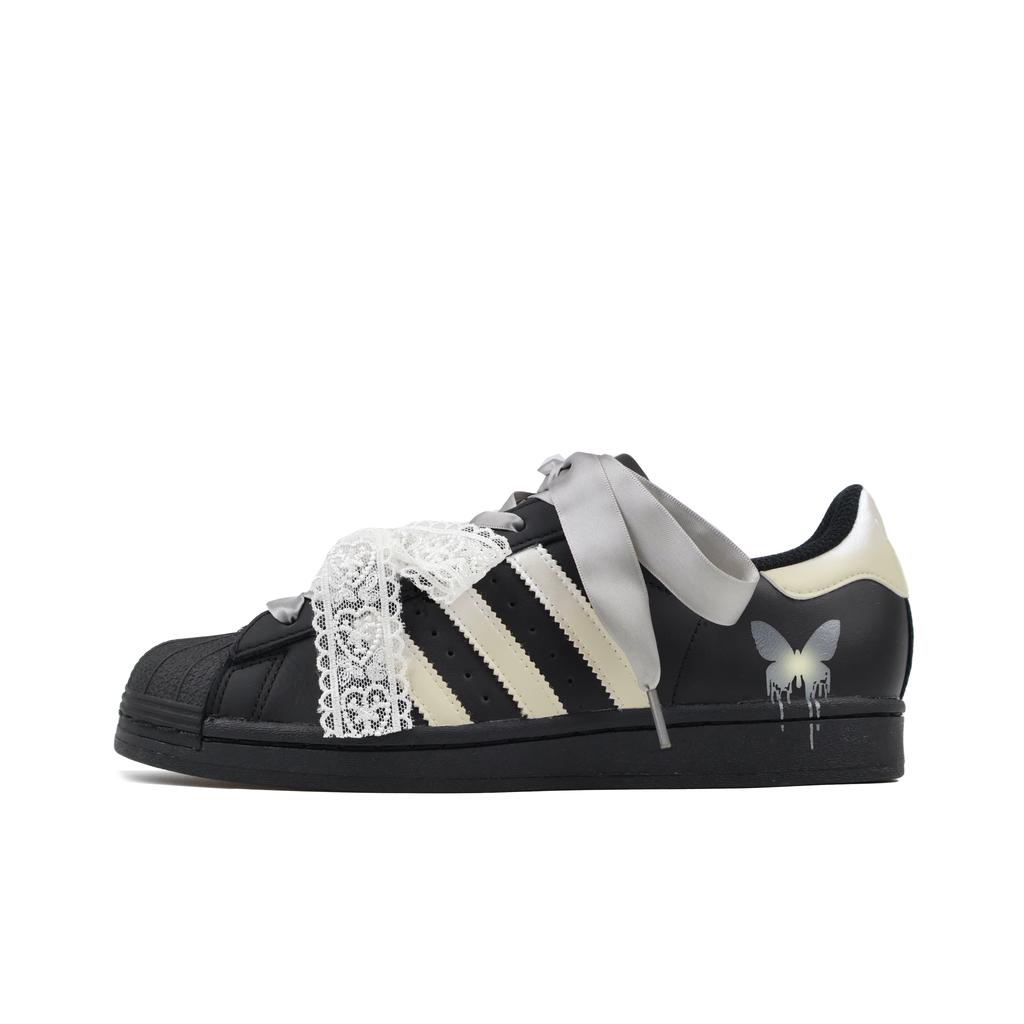 adidas Оригинальные кеды SUPERSTAR для скейтбординга Унисекс Низкие Черные EG4959(Team384-BOX)