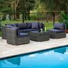 Patio Furniture Sets London Rattan 5 Seater Modular Outdoor Lounge Setting With Coffee Table Grey