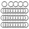 FUPUTWO Carabiner Round Keychain Key Ring DIY Accessory Parts Set (Silver)