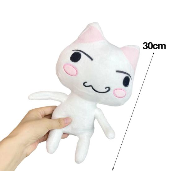 Cartoon Mascot Inouetoro Cat Plush Toy Cute White/Black Kitten Doll Plushies Ornament Soft Stuffed Animal Toy for Children Fans Birthday Gift