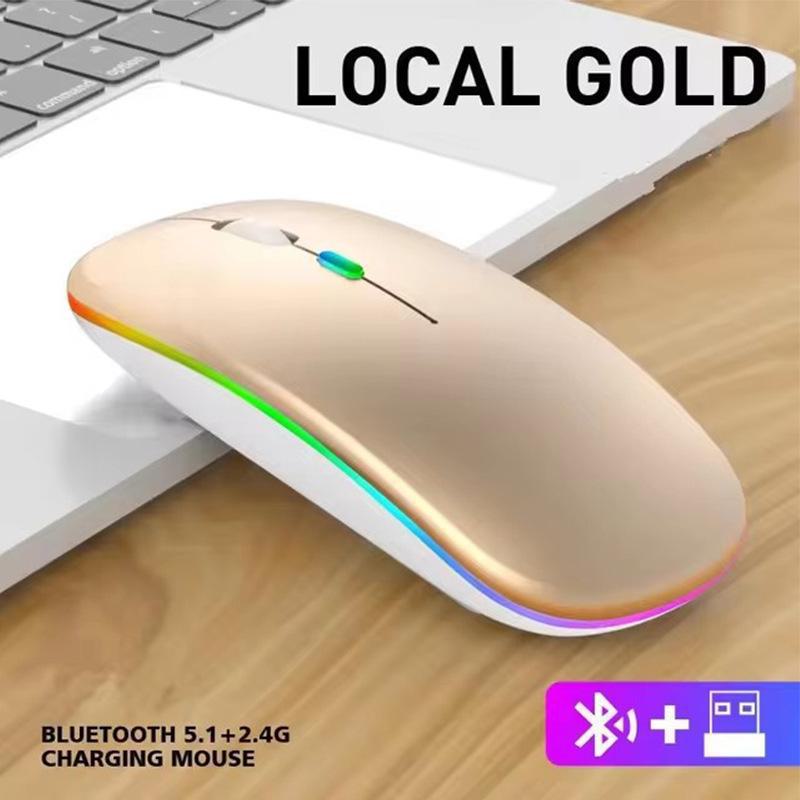 Rechargeable Dual-Mode Bluetooth & 2.4G Wireless Luminous Mouse for Desktop and Laptop.