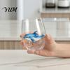 Stylish Nautical Themed Cup Marine Animal Theme Clear Glass Tumbler, Handcrafted Painted Glassware, Creative Iced Coffee Juice Unique Drinking