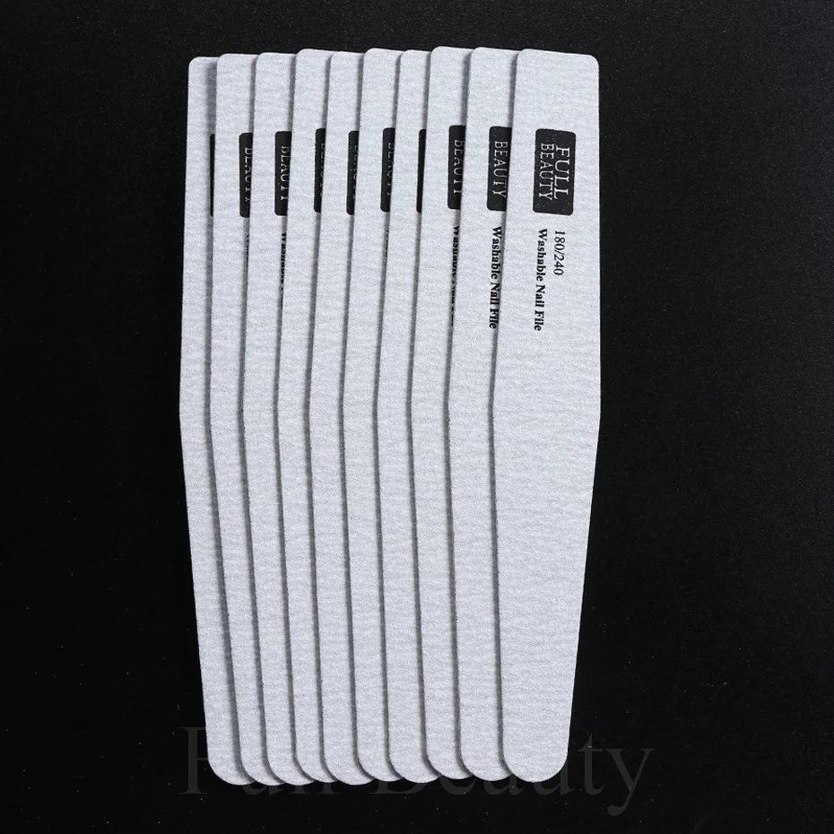 10 шт. косметические шлифовальные пилочки для ногтей 180/240 салонные инструменты для дизайна ногтей Маникюрные пилочки для ногтей и буфер для ногтей