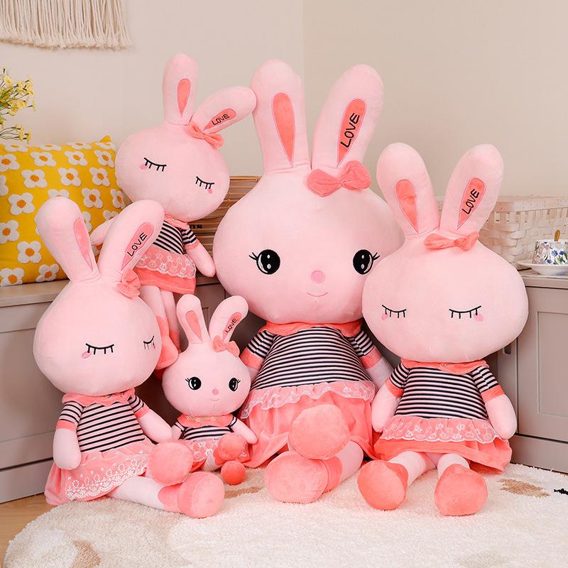 Beauty Rabbit Doll Plush Toy Children's Soothing Ragdoll Rabbit Doll Girls Bed Sleeping Large Throw Pillow