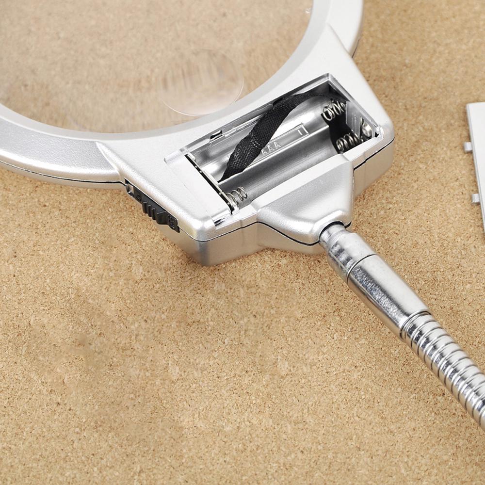 Lupe Schreibtischlampe Helle LED beleuchtete Schwanenhalslupe mit Klemme