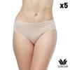 Wacoal Bikini Panty (WU1C34/WU1F34) Beige 5 Pcs - Made In Thailand