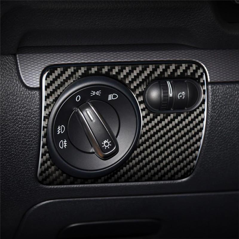 Подходит для VW Golf 6 2008-2012 GTI R MK6 Scirocco 2009-2016 Автоаксессуары Панель переключателя фар из углеродного волокна 3D автомобильные наклейки