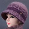 Women's Winter Plus Velvet Knit Hat - Warm Grandma's Thick Versatile Wool Basin Cap