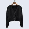 Fashion V-neck Knitted Cardigan Women Loose Short Fall and Winter New Arrival Fashionable Outer Wear Spring and Autumn Sweater Outwear Women