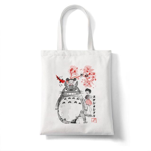 No Face Man Studio Ghibli Totoro Shopper Shopping Bag Anime Bag Cotton Tote Eco Reusable Bolso Handbag Bag Eco Bag Reusable