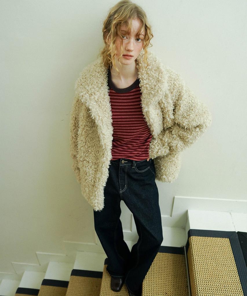 Heeari Ange Fur Half Coat_Beige